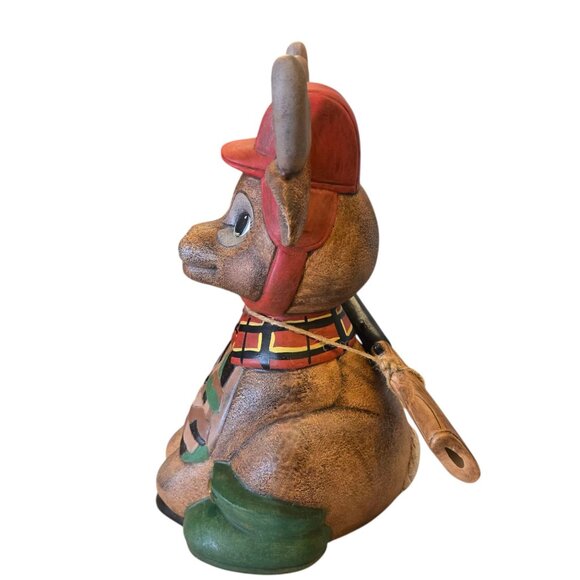 Hunter Deer Figurine Ceramic 10 Inch Hunting Cabin Decor Camo Camouflage - Picture 2 of 16